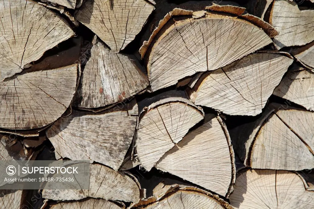 Beechwood firewood piled up