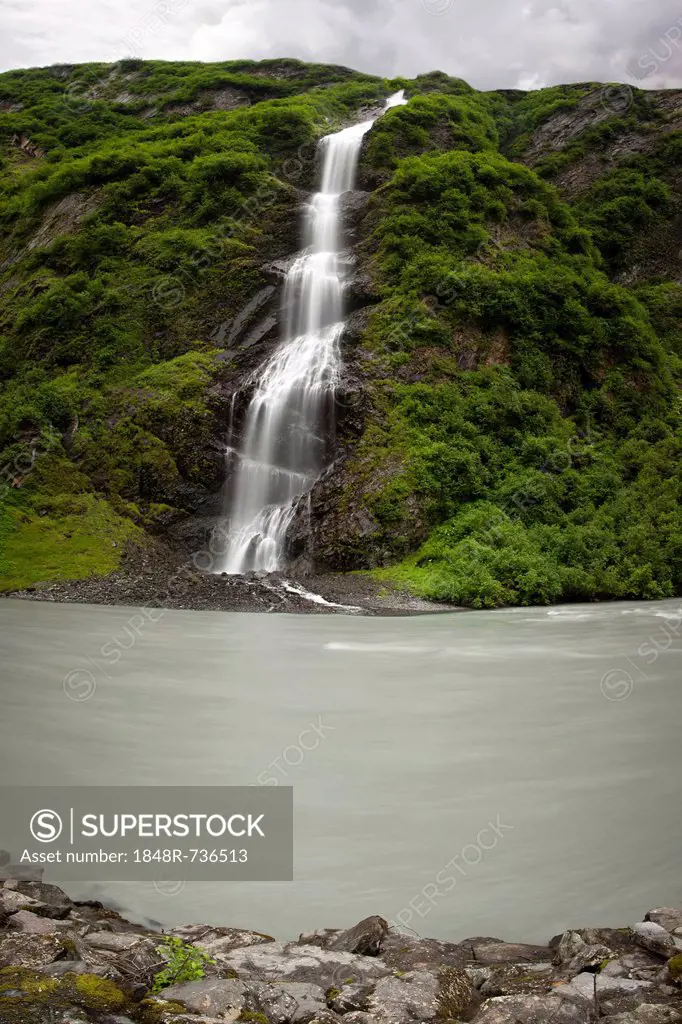 Bridal Veil Falls, waterfalls, near Valdez, Alaska, USA, North America