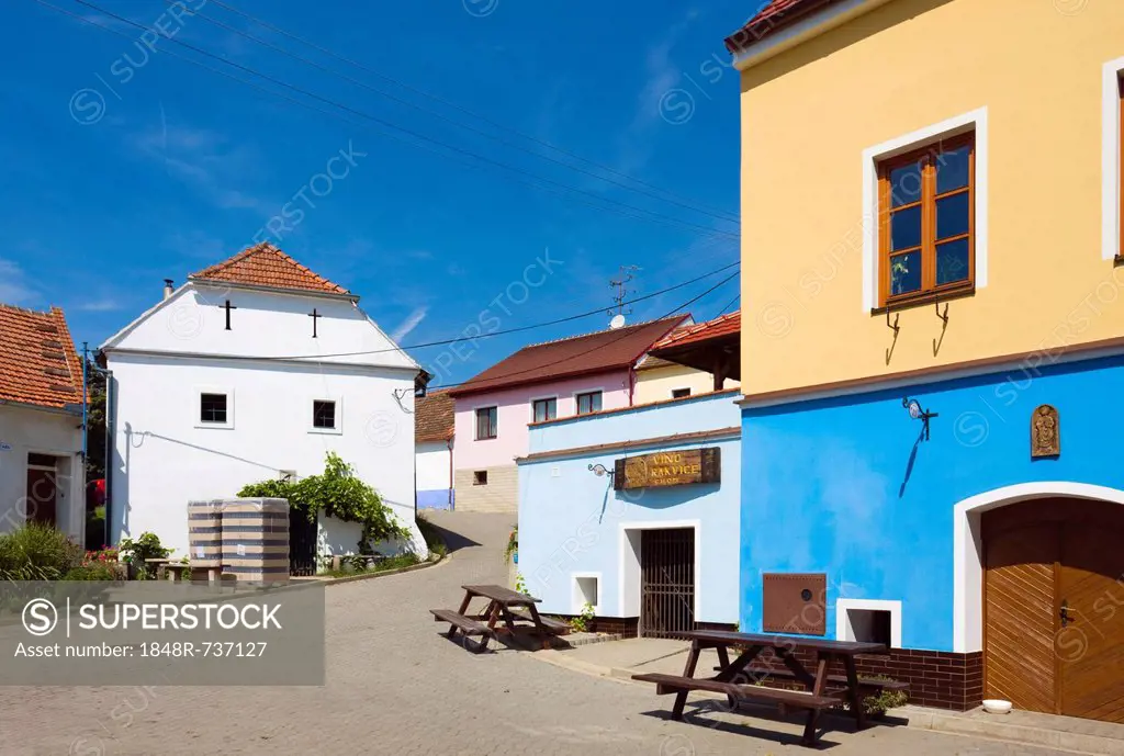Wine cellars, Rakvice, Breclav district, South Moravia region, Czech Republic, Europe