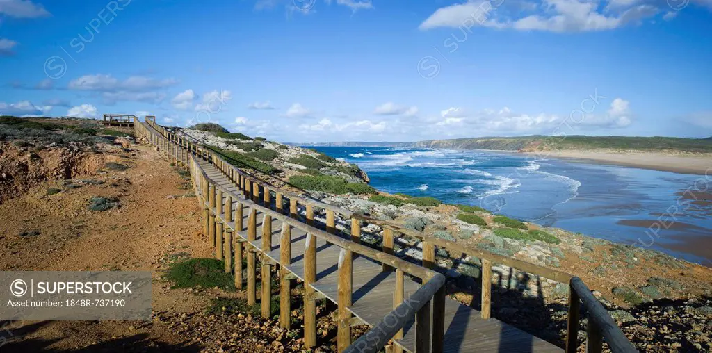 Wild coastal landscape, beach, Playa de Carrapateira beach, Parque Natural do Sudoeste Alentejano e Costa Vicentinantinantina nature reserve, Algarve ...
