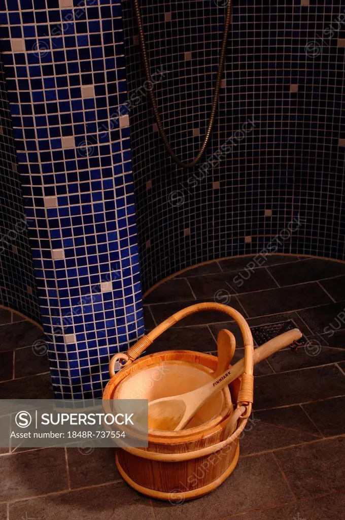 Bucket in a steam room