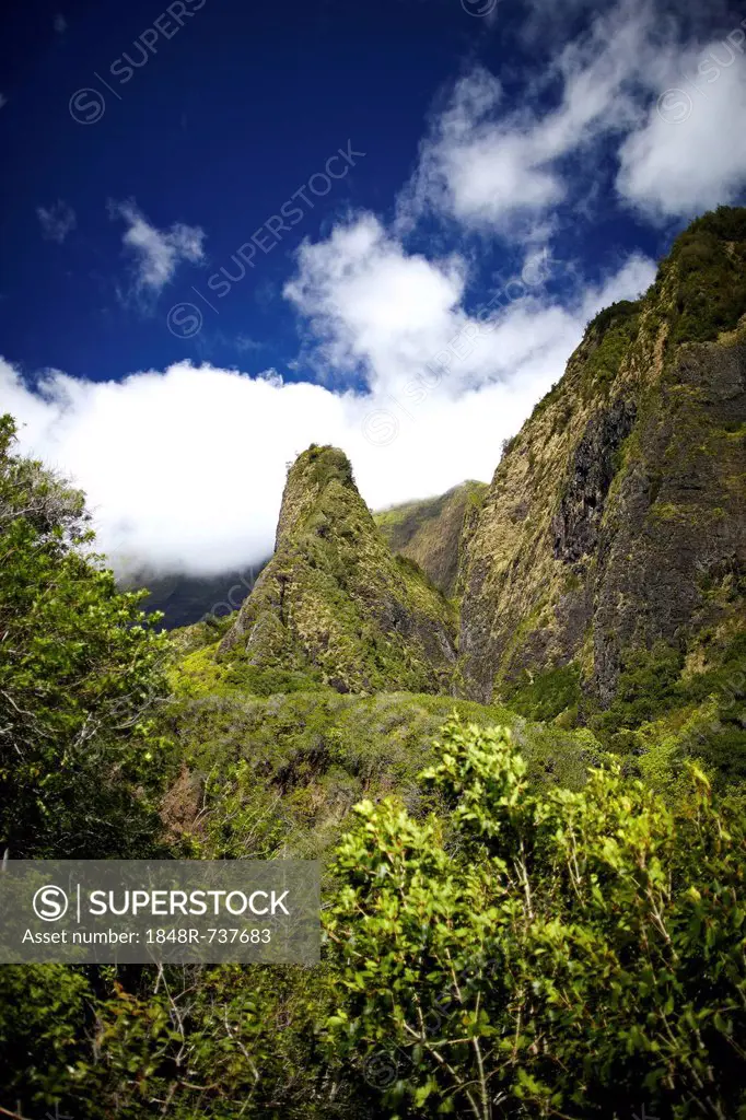 Iao Needle, Iao Valley, Iao Valley State Monument, West Maui Mountains, Maui, Hawaii, USA