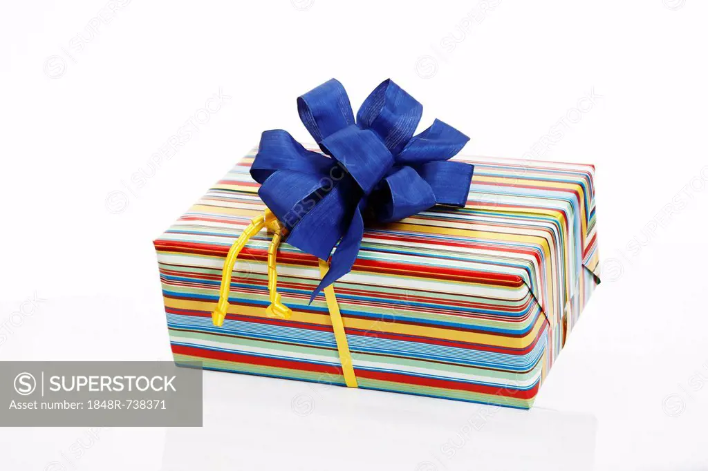 Gift with a blue ribbon