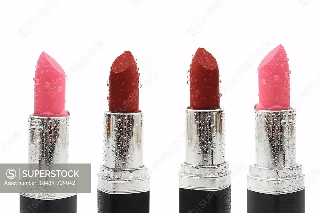 Lipsticks with water drops