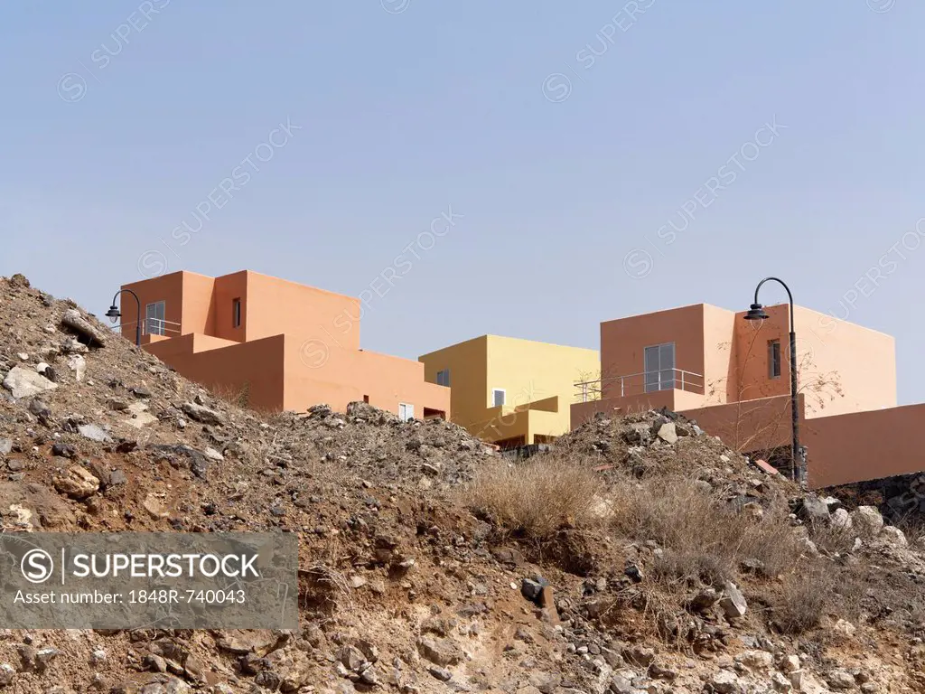 New buildings and scree, Playa de Santiago, La Gomera, Canary Islands, Spain, Europe, PublicGround