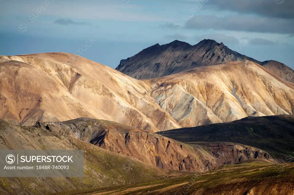 Rhyolite mountains, Landmannalaugar, Fjallabak Nature Reserve, Highlands, Iceland, Europe