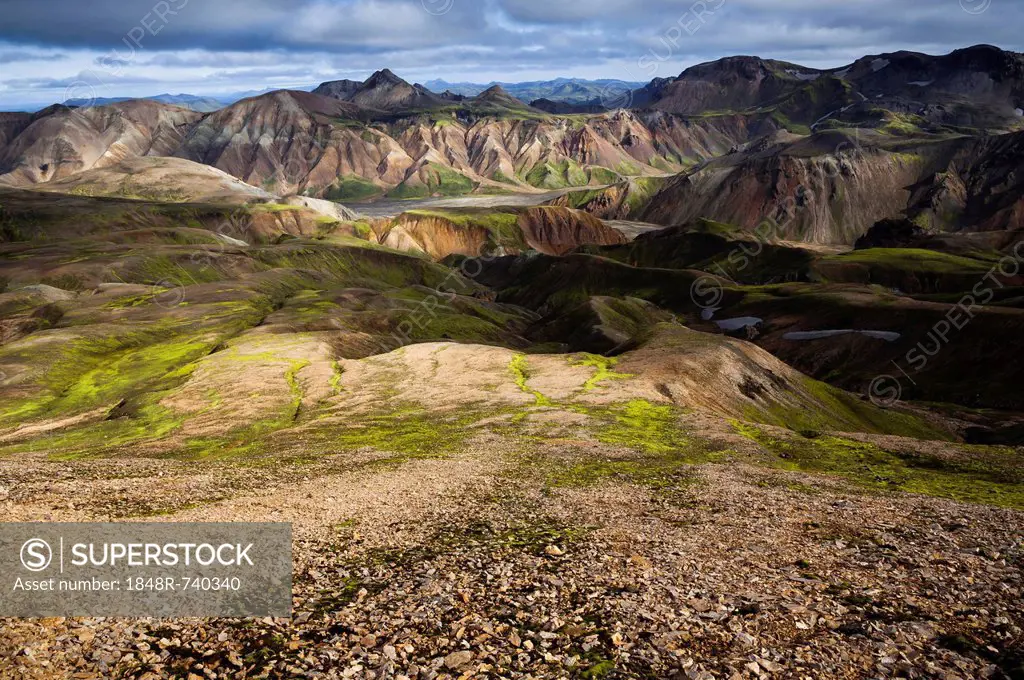 Rhyolite mountains, Landmannalaugar, Fjallabak Nature Reserve, Highlands of Iceland, Iceland, Europe