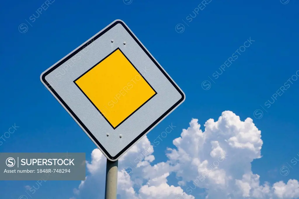 Priority road sign