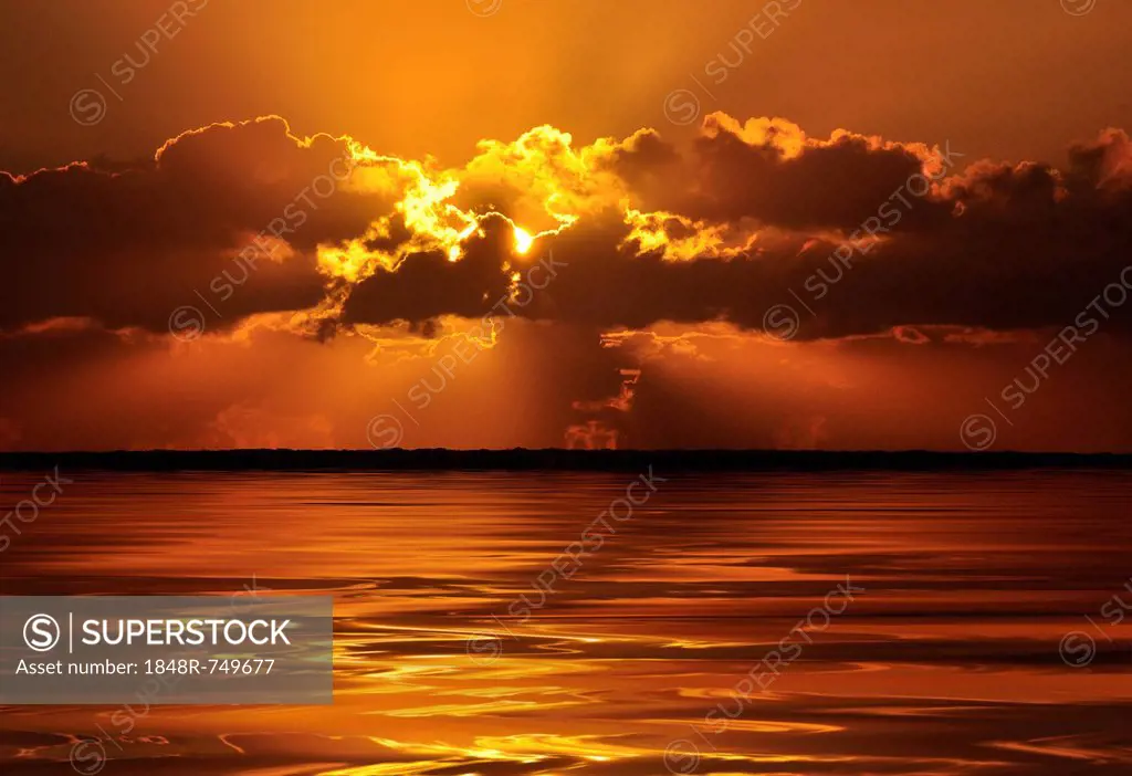 Sunset, Amrum island, North Sea, Schleswig-Holstein, Germany, Europe
