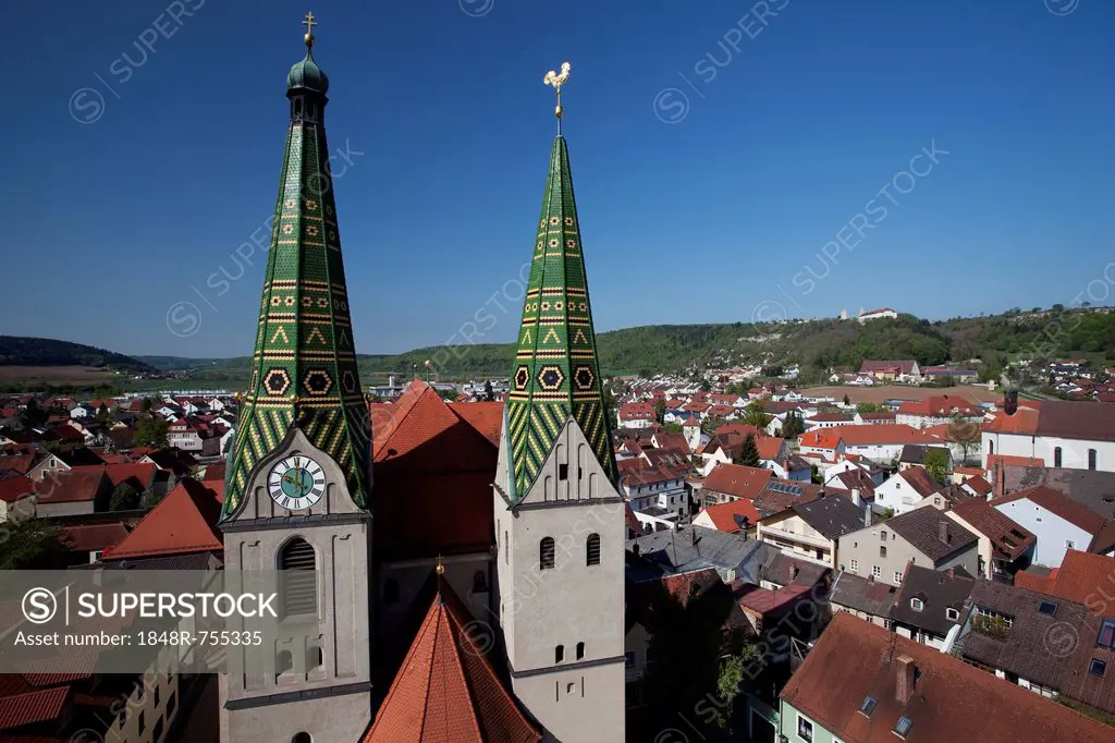 View of the historic district of Beilngries, Altmuehltal valley, Bavaria, Germany, Europe