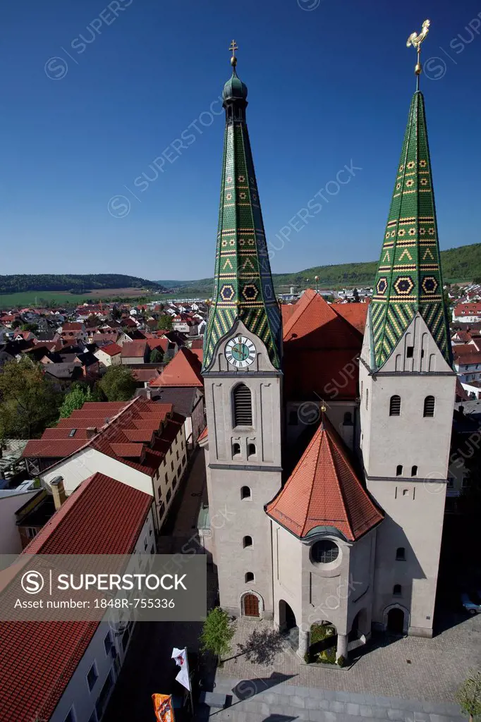 View of the historic district of Beilngries, Altmuehltal valley, Bavaria, Germany, Europe