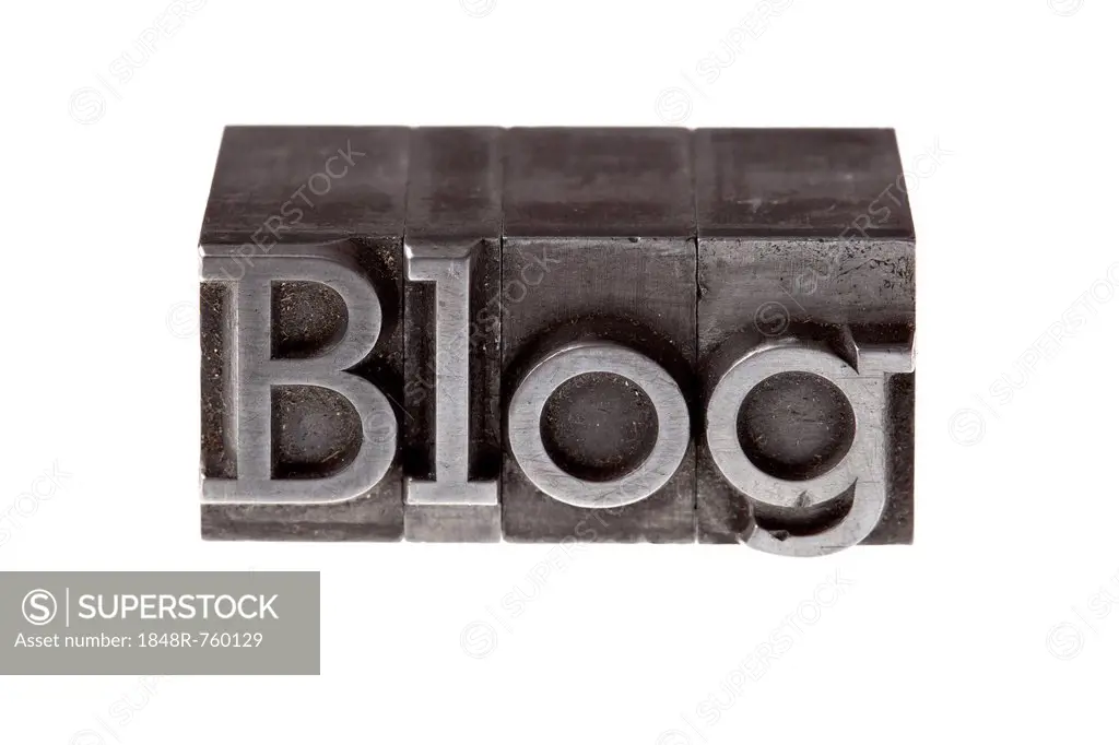 Old lead letters forming the word Blog