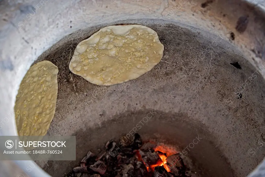 Naan bread, Indian flat bread baked in a tandoori oven
