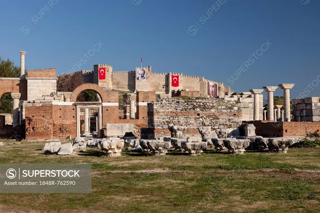 Basilica of St. John and the Fortress of Selcuk, Ephesus, Turkey