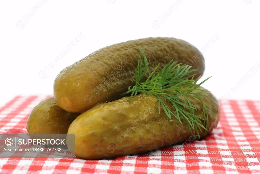 Three gherkins with dill