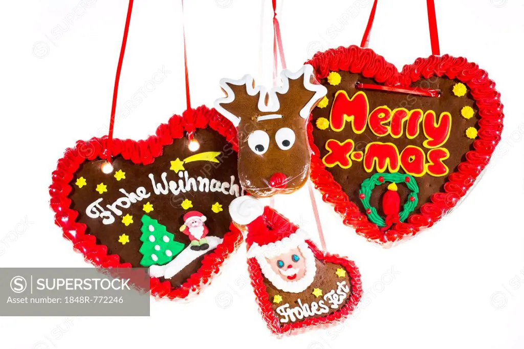 Various gingerbread hearts