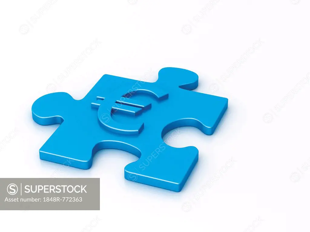 Puzzle piece with a euro symbol