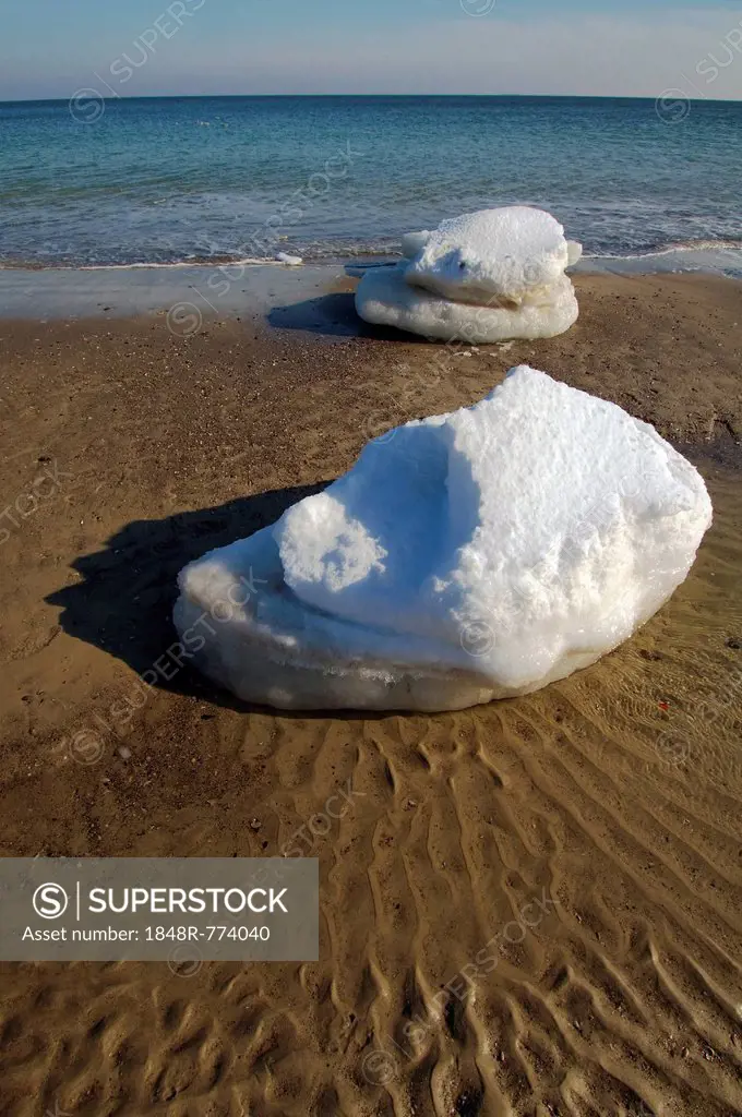 Ice floes on Lanzheron beach, Odessa, Odessa Oblast, Ukraine