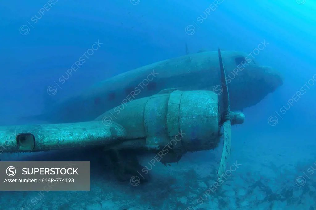Plane wreck of a Douglas DC-3 Dakota in the Mediterranean Sea, Mediterranean Sea, Kas, Kash, Turkey