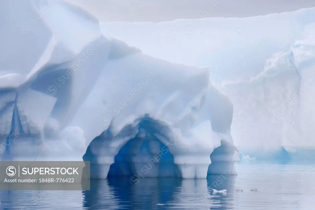 Iceberg, detail, Pléneau Bay, Antarctic Peninsula, Antarctica