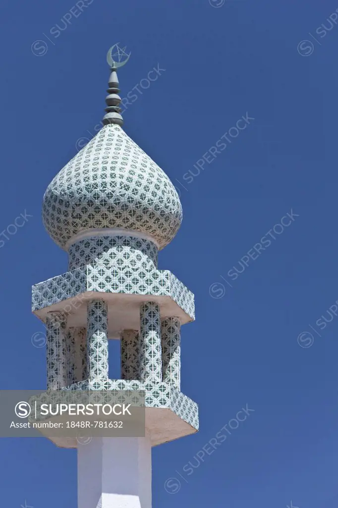 Crescent moon and a star at the top of a minaret, Sinaw, Ad Dakhiliyah, Oman