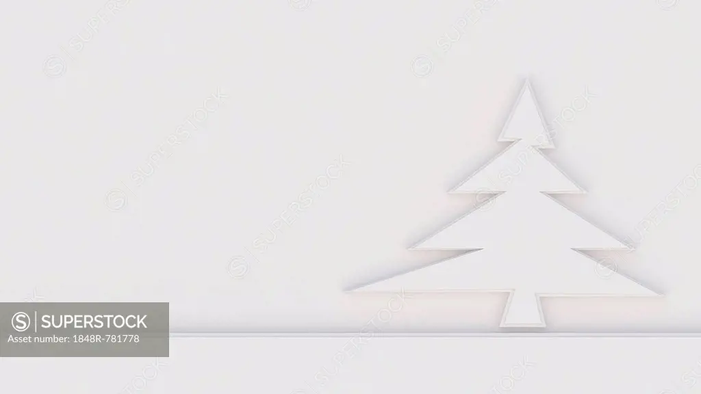 Christmas tree, 3D illustration