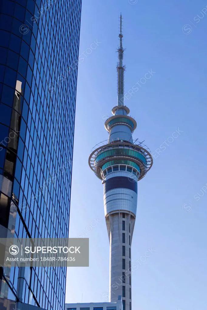 Skytower, a landmark of Auckland, Auckland, Auckland Region, New Zealand