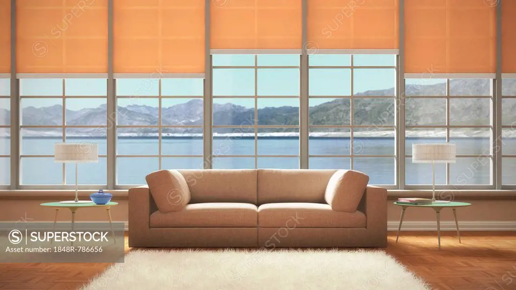 Living room, 3D illustration
