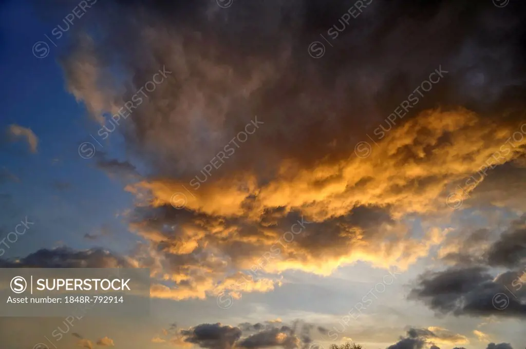 Clouds in an evening sky, Mecklenburg-Western Pomerania, Germany