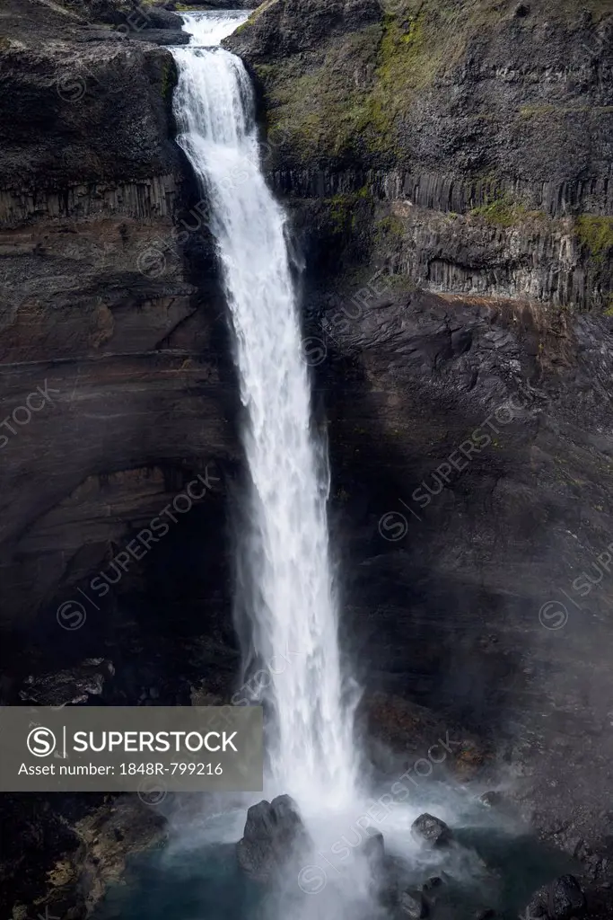 Haífoss waterfall on Fossá í Thjósárdal river, Southern Region, Iceland