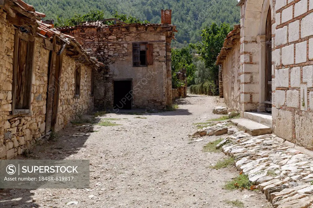 Abandoned village of Eskihisar, Mugla Province, Caria, Aegean, Turkey