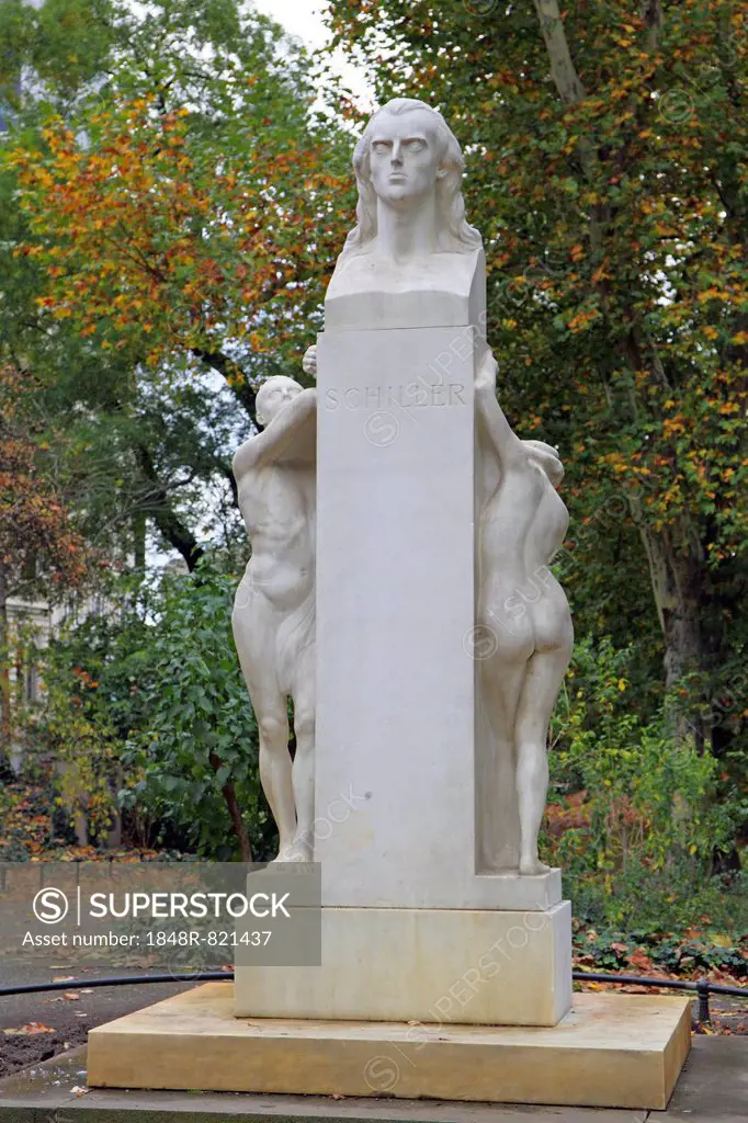 Statue of Schiller, Leipzig, Saxony, Germany,