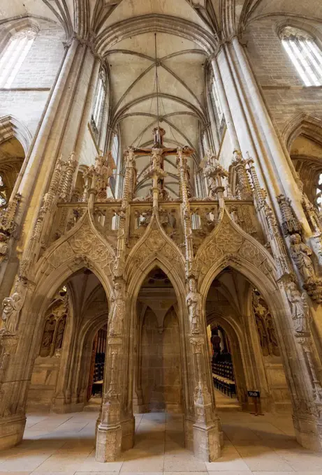 Gothic rood screen with triumphal cross group, Halberstadt Cathedral or Church of St. Stephen and St. Sixtus, Halberstadt, Saxony-Anhalt, Germany