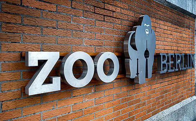 Logo at the entrance to the Berlin Zoo, Berlin, Germany, Europe