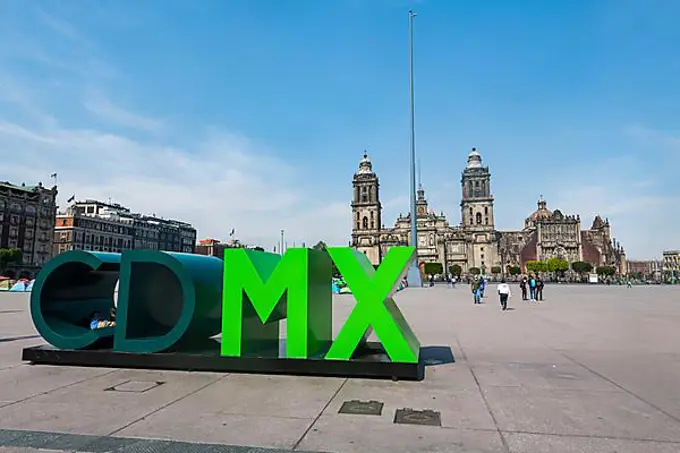 Mexico advertising, Mexico City Metropolitan Cathedral, Mexico city, Mexico, Central America
