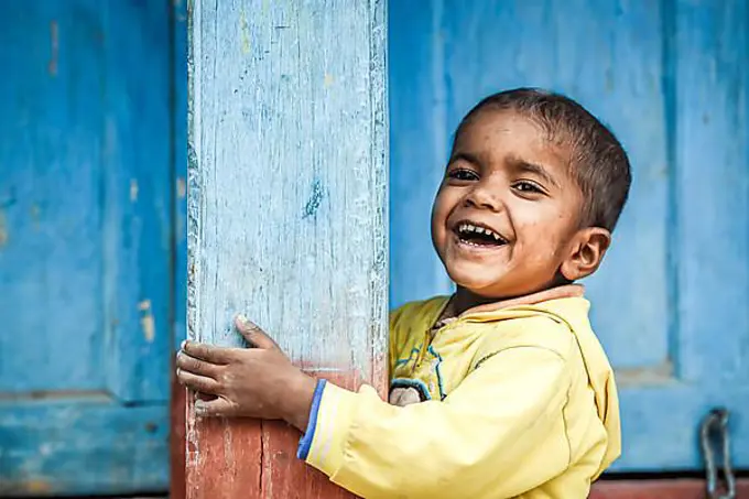 Laughing child, boy, Bandipur, Nepal, Asia