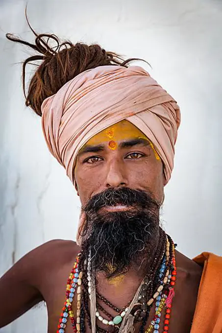 Sadhu, portrait, Pushkar, Rajasthan, India, Asia