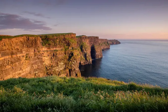 Cliffs of Moher in the evening light, County Clare, Republic of Ireland
