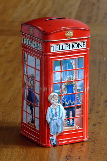 British telephone box as a piggy bank, England, United Kingdom, Europe