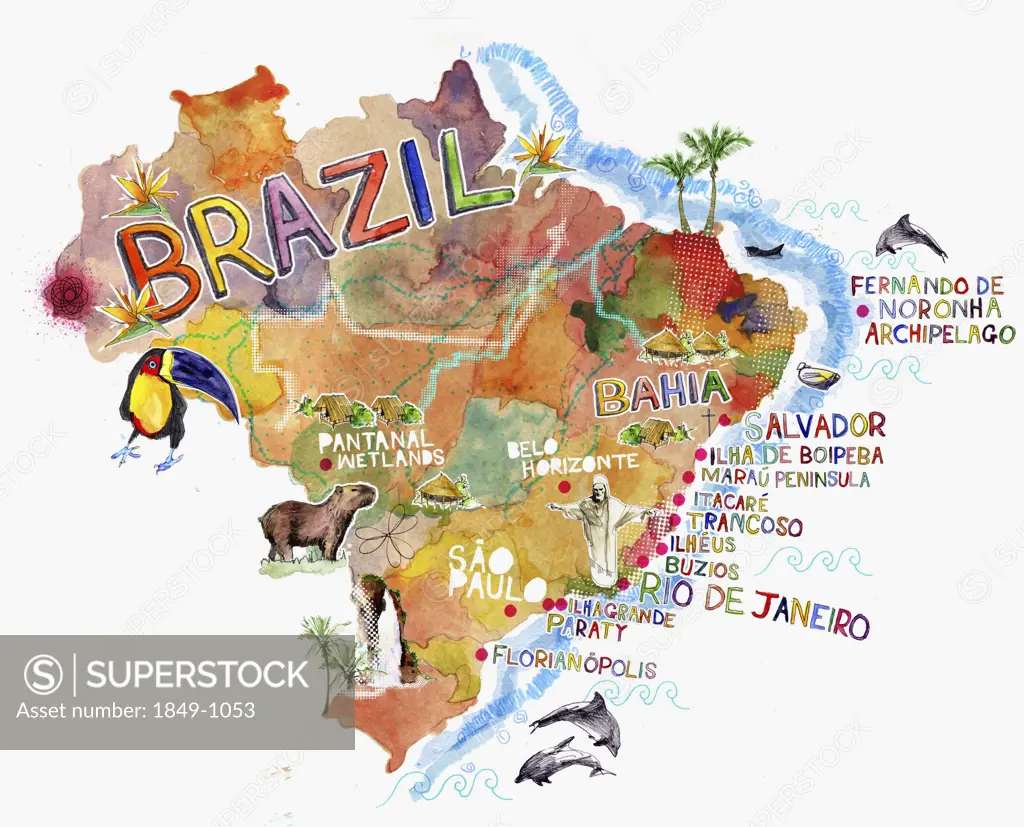 Stylized map of Brazil