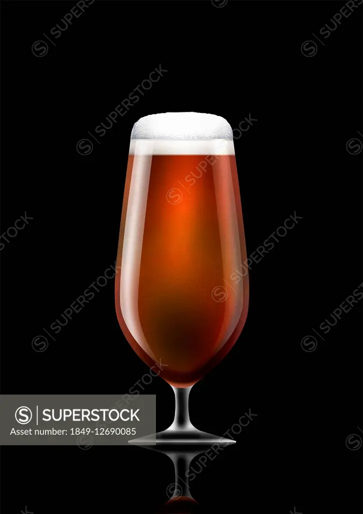 Stemmed glass of bitter beer