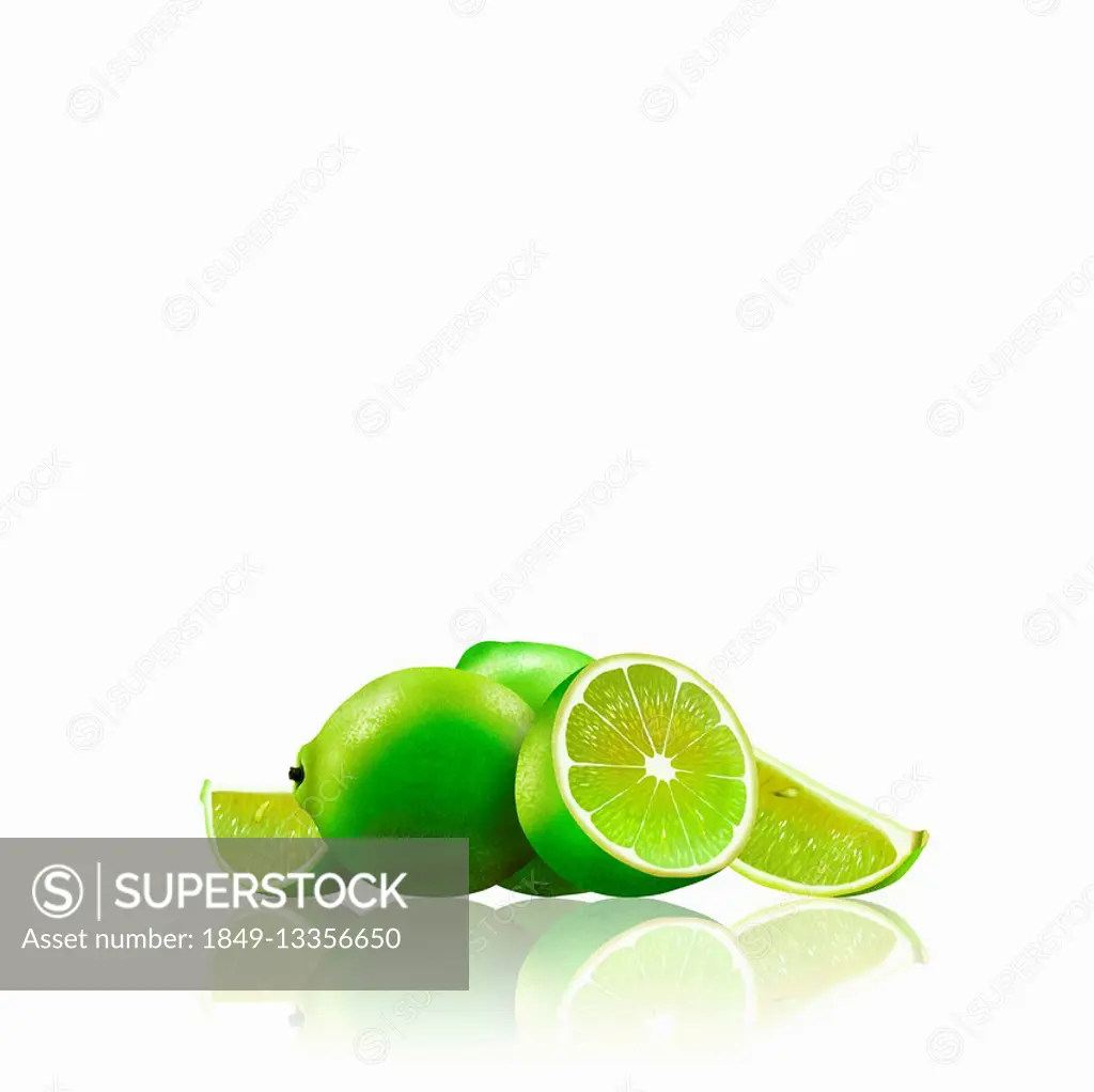 Whole and cut limes