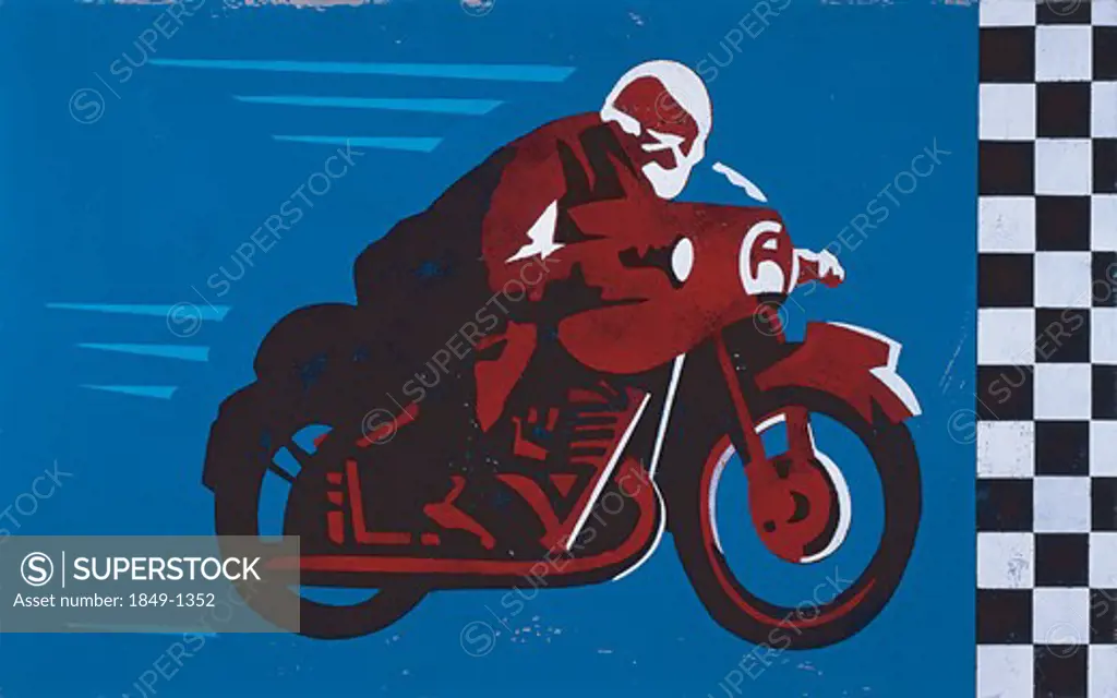Man speeding on motorcycle