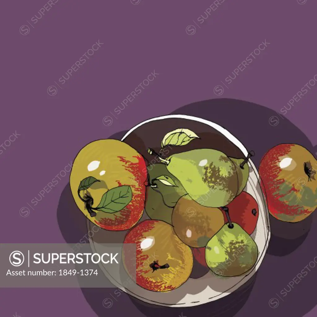 Bowl of apples and pears