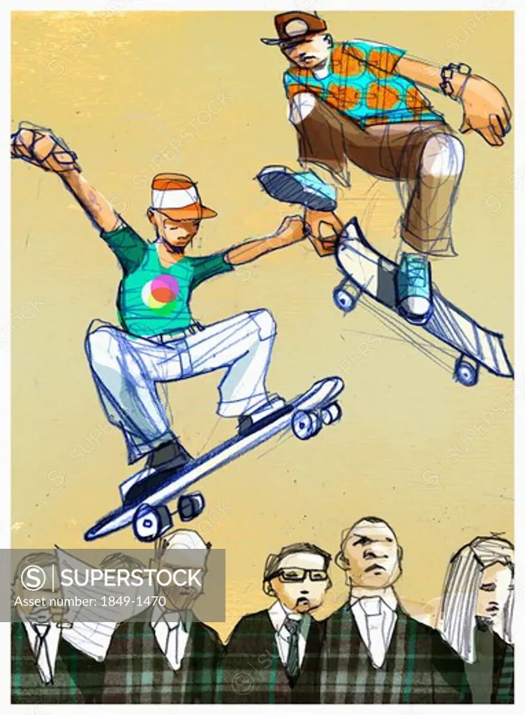 Boys on skateboards