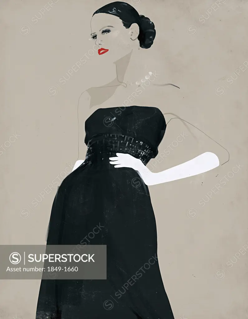 Glamorous woman in evening gown