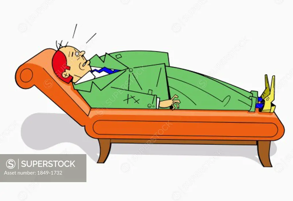 Psychiatrist laying on couch