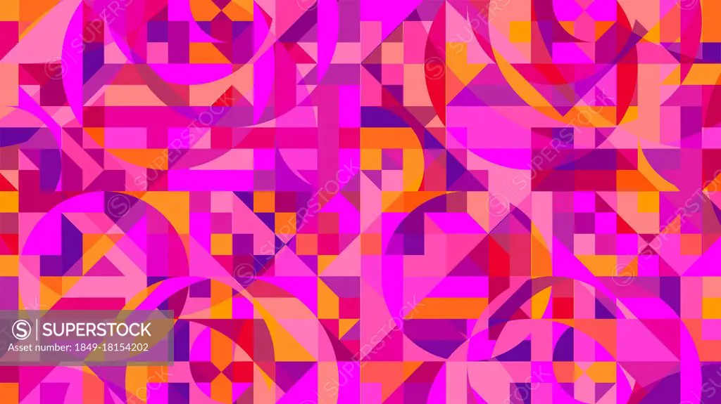 Bright pink geometric abstract mosaic pattern