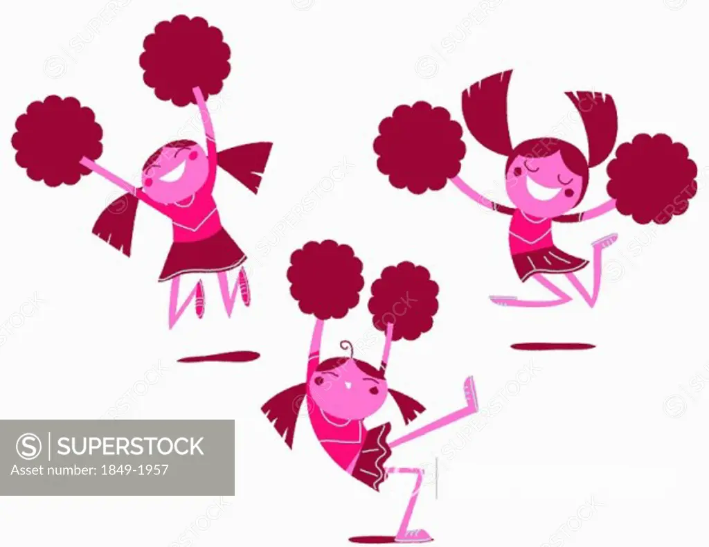 Cheerleaders with pom_poms
