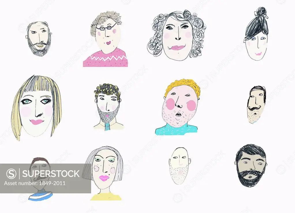 Variety of human faces